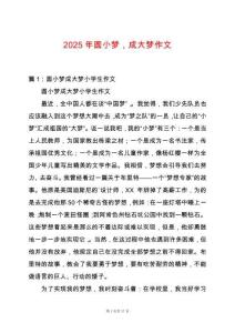 2025年圓小夢(mèng)，成大夢(mèng)作文