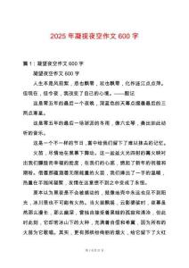 2025年凝視夜空作文600字