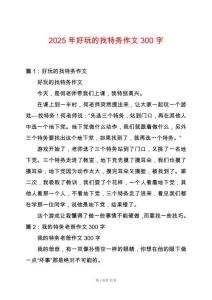 2025年好玩的找特務(wù)作文300字