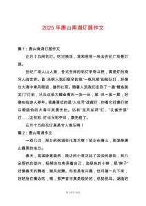 2025年唐山南湖燈展作文