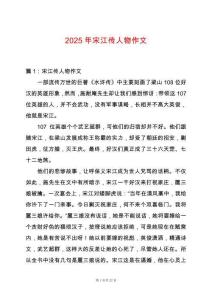 2025年宋江傳人物作文