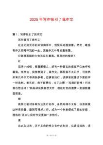 2025年寫作吸引了我作文