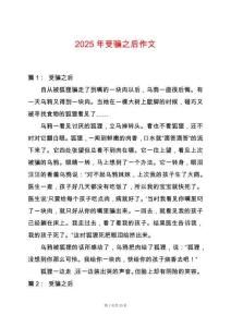 2025年受騙之后作文