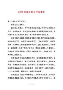 2025年家鄉的天寧寺作文