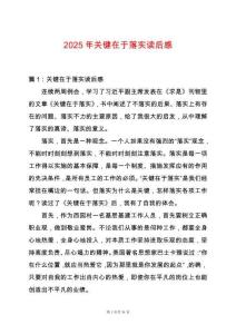 2025年關鍵在于落實讀后感