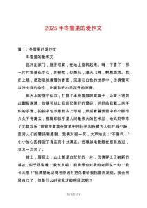 2025年冬雪里的愛作文
