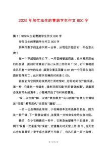 2025年匆忙蟲生的賽跑學生作文800字