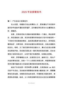 2025年安排策劃書(shū)
