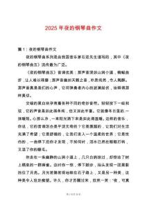 2025年夜的鋼琴曲作文
