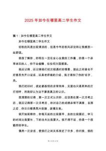 2025年如今在哪里高二學生作文