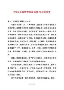 2025年寫故宮的觀后感800字作文