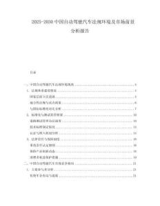 2025-2030中國自動駕駛汽車法規(guī)環(huán)境及市場前景分析報告