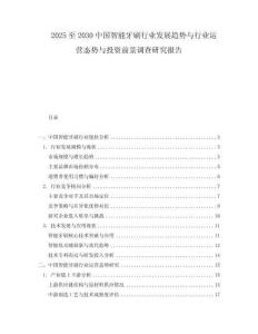 2025至2030中國智能牙刷行業發展趨勢與行業運營態勢與投資前景調查研究報告