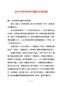 2025年哈利波特與魔法石讀后感