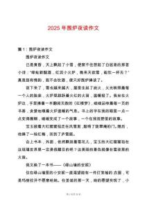 2025年圍爐夜讀作文
