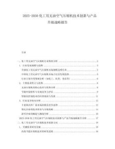 2025-2030化工用無油空氣壓縮機技術創新與產品升級戰略報告