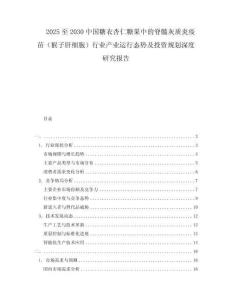 2025至2030中國糖衣杏仁糖果中的脊髓灰質(zhì)炎疫苗（猴子肝細(xì)胞）行業(yè)產(chǎn)業(yè)運(yùn)行態(tài)勢及投資規(guī)劃深度研究報(bào)告