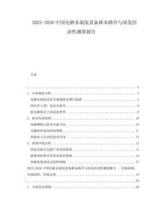 2025-2030中國電解水制氫設備降本路徑與綠氫經濟性測算報告