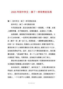 2025年初中作文：掉了一樣珍貴的東西