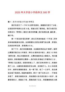 2025年大手拉小手的作文500字