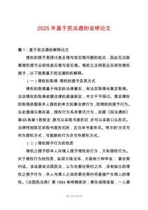 2025年基于民法通則說明論文