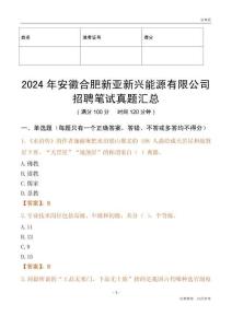 2024年安徽合肥新亞新興能源有限公司招聘筆試真題匯總