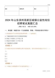 2024年山東濱州高新區(qū)城鎮(zhèn)公益性崗位招聘筆試真題匯總