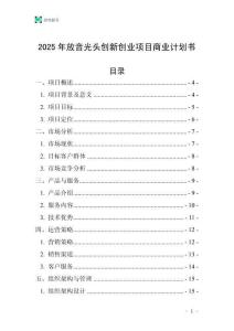 2025年放音光頭創(chuàng)新創(chuàng)業(yè)項目商業(yè)計劃書