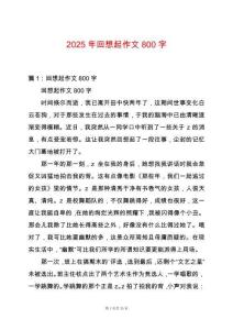 2025年回想起作文800字
