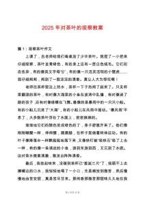2025年對(duì)茶葉的視察教案
