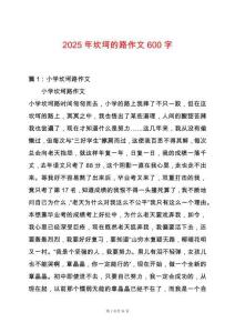 2025年坎坷的路作文600字
