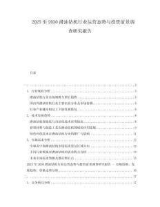 2025至2030潛油鉆機行業(yè)運營態(tài)勢與投資前景調(diào)查研究報告