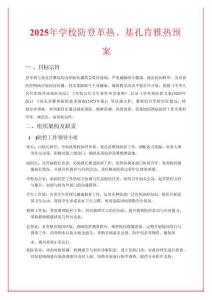 2025 年學校防登革熱、基孔肯雅熱預案