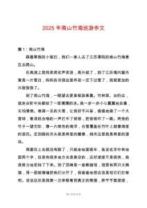 2025年南山竹海巡游作文