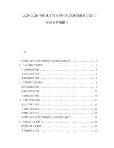 2025-2030中國化工行業(yè)空壓機物聯(lián)網(wǎng)解決方案市場前景預測報告