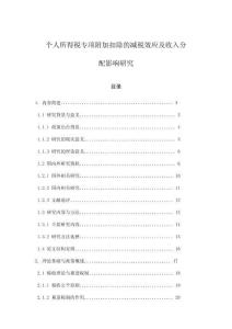 個人所得稅專項附加扣除的減稅效應(yīng)及收入分配影響研究