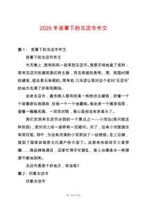 2025年夜幕下的五店市作文