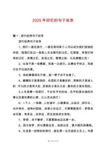 2025年回憶的句子收錄