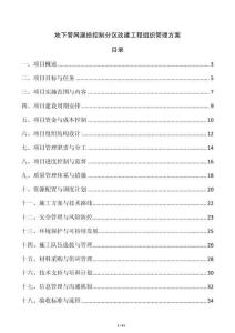 地下管網漏損控制分區改建工程組織管理方案
