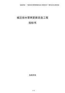 城區(qū)排水管網(wǎng)更新改造工程投標(biāo)書