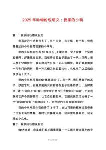 2025年動物的說明文：我家的小狗