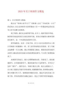 2025年關于韓國作文精選