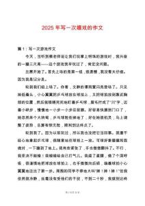 2025年寫一次嬉戲的作文