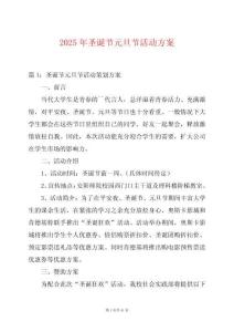 2025年圣誕節元旦節活動方案