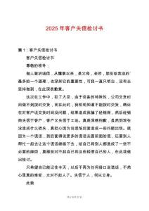 2025年客戶失信檢討書