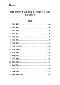 2025年仿古青磚瓦復(fù)原工程創(chuàng)新創(chuàng)業(yè)項(xiàng)目商業(yè)計(jì)劃書