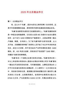 2025年北京奧運作文