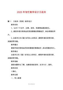 2025年匆忙教學設計王崧舟