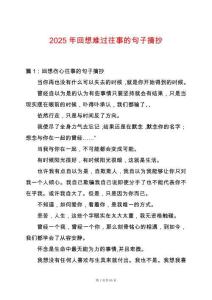 2025年回想難過往事的句子摘抄