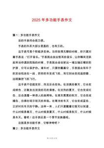 2025年多功能手表作文